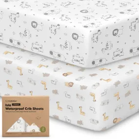 2-Pack Isla [Protect ] Waterproof Crib Sheets (KeaSafari)