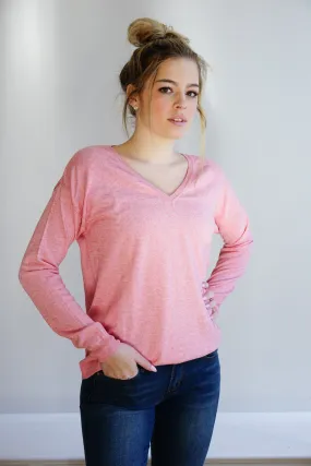 Anna V-Neck Pink Sorbet
