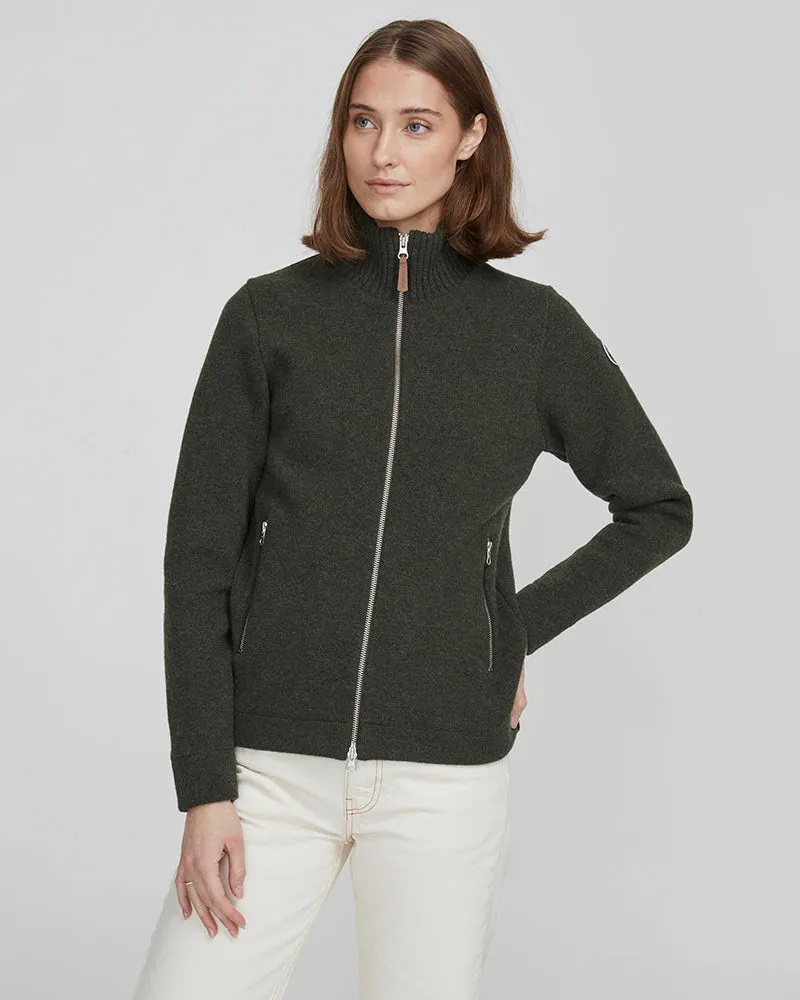 Claire Windproof Sweater- Bottle Green