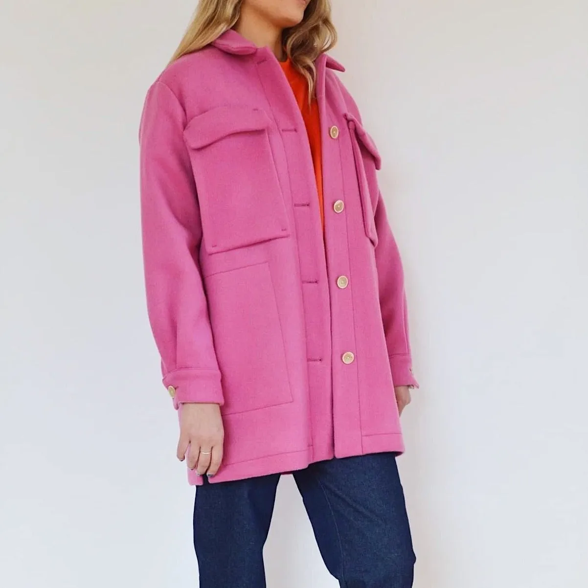 DENISE magenta oversized jacket