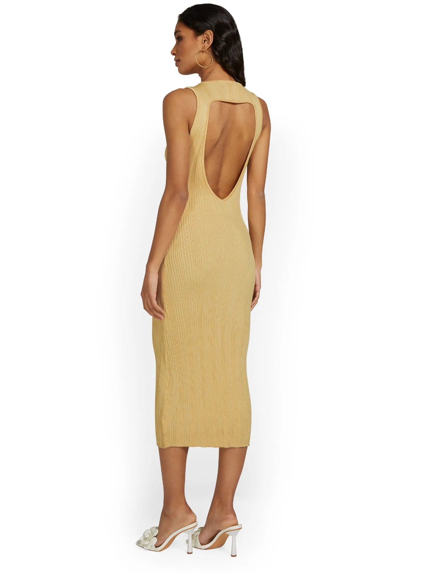 Emory Park Cut-Out Back Ribbed Knit Midi Dress - Brands We Love