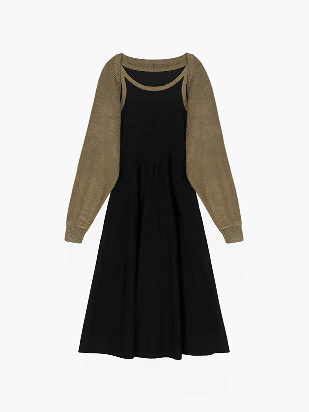 Essential Two Piece Trendy Bolero Long Sweater Dress