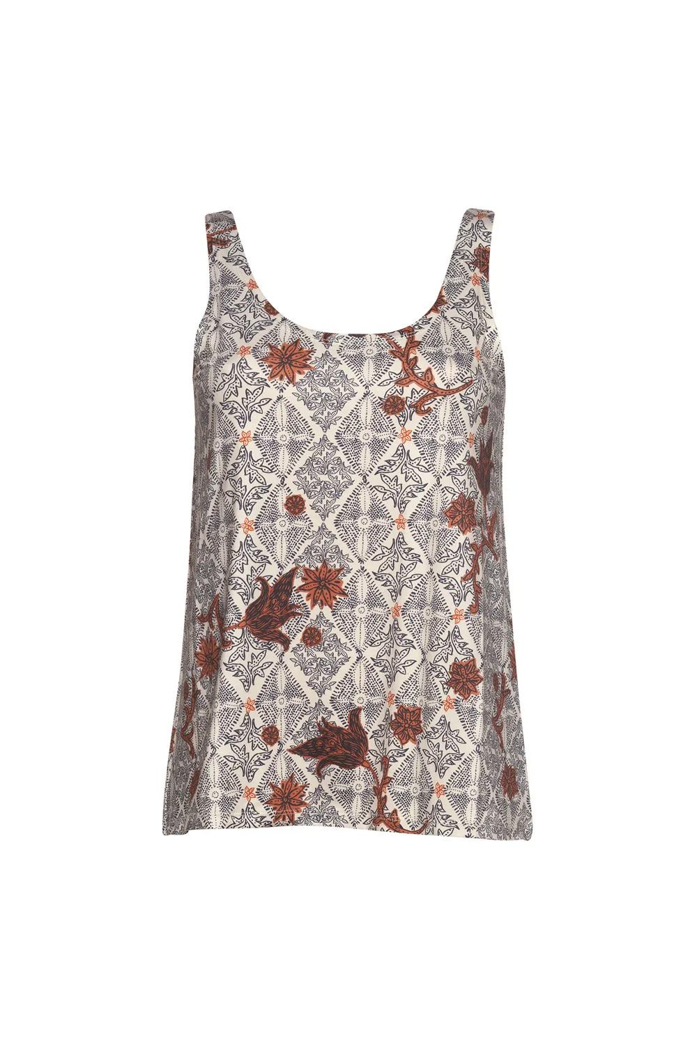 Fearless Ruffle Top in Bone Multi