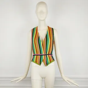 Gilet vintage Moschino cheap and chic multicolor con stringhe