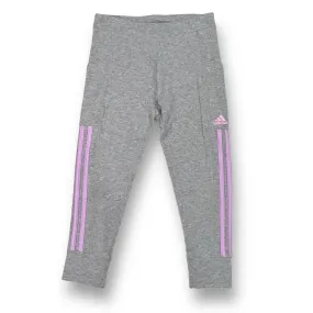 Girls Adidas Size 14 Gray Three Stripe Lift Capri Pocket Leggings