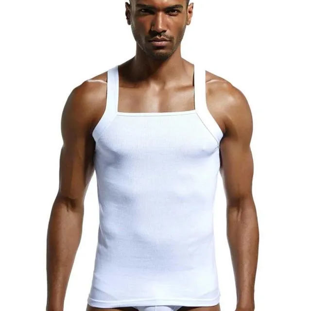 Men's Fashion Vest Home Sleep Casual Men Colete Cotton Tank Top  Solid Cotton Tank Tee Gay  Sexy Top Clothes Sleeveless Garment