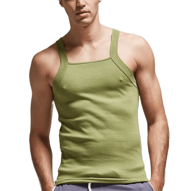Men's Fashion Vest Home Sleep Casual Men Colete Cotton Tank Top  Solid Cotton Tank Tee Gay  Sexy Top Clothes Sleeveless Garment