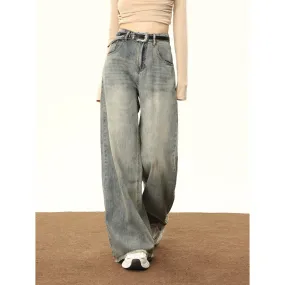 Mina Vintage Washed High Waist Wide Leg Jeans