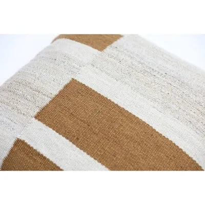 New - Oversized Blocked Woven Square Throw Pillow Neutral - Threshold
