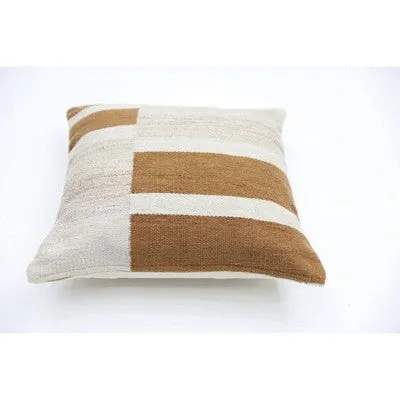 New - Oversized Blocked Woven Square Throw Pillow Neutral - Threshold