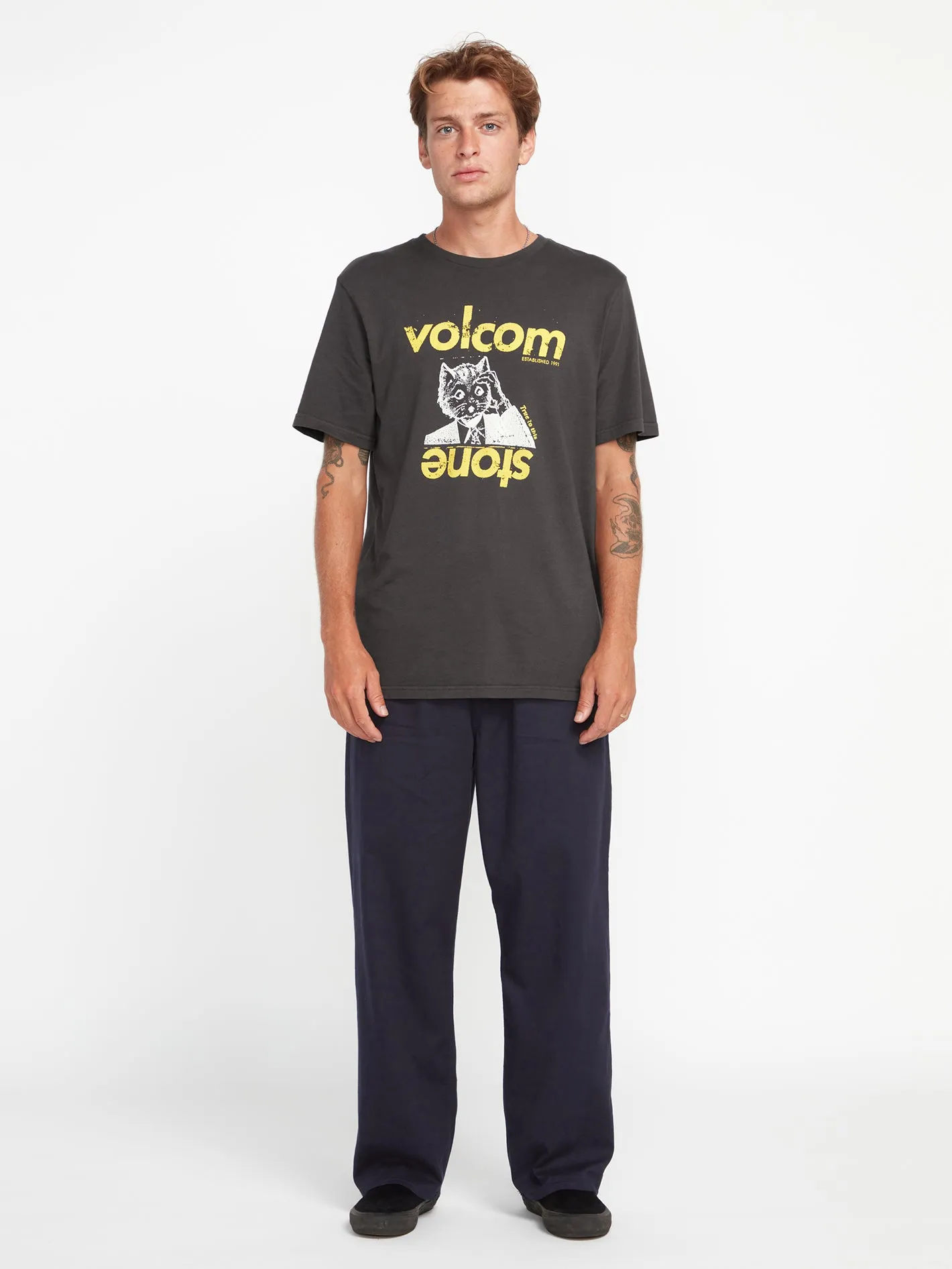 Outer Spaced Casual Elastic Waist Pants - Navy