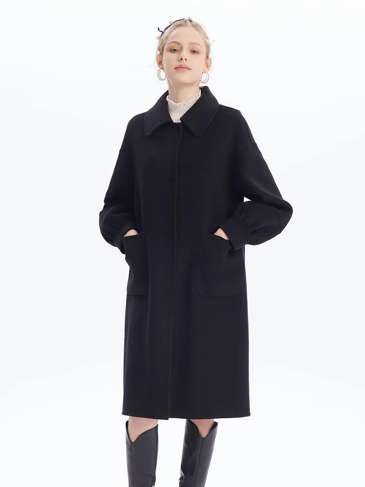 Oversized Bow Knot Woolen Coat