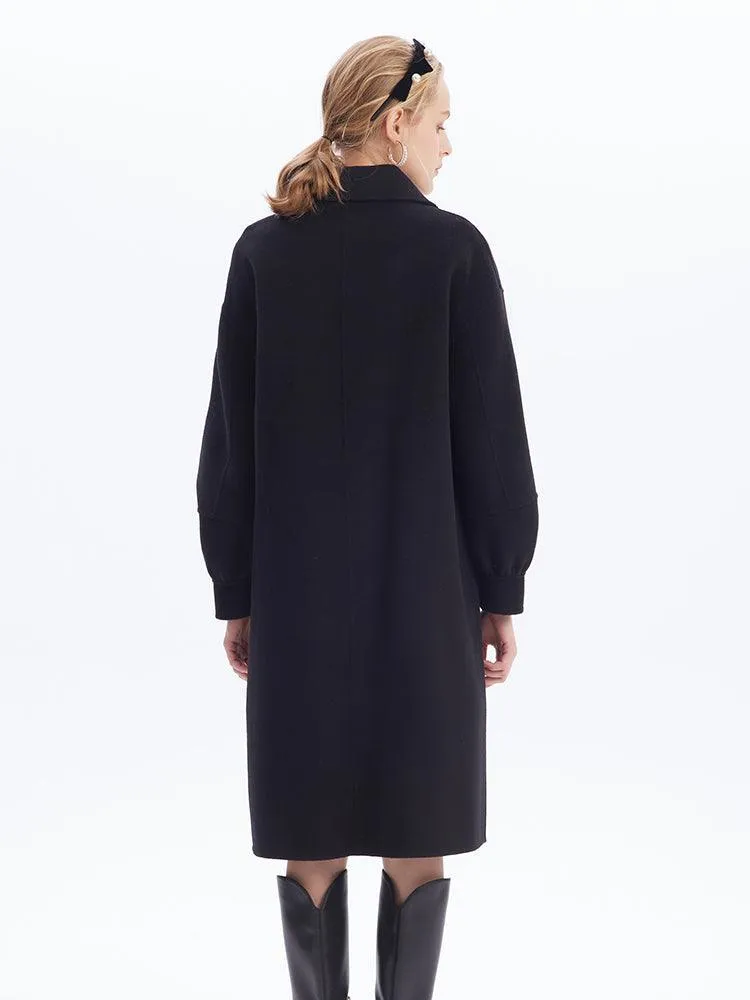 Oversized Bow Knot Woolen Coat