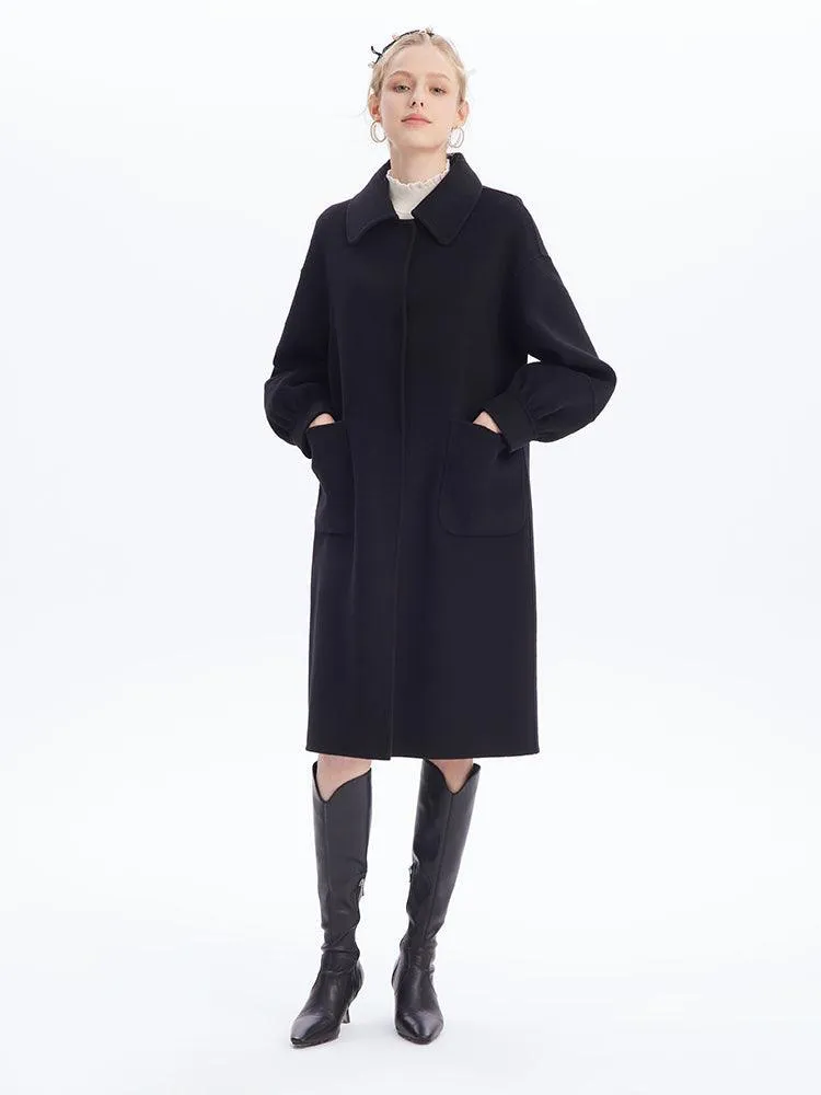 Oversized Bow Knot Woolen Coat