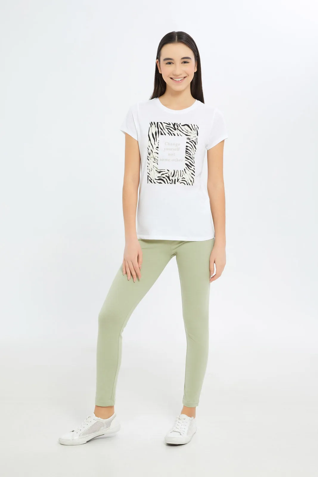 Senior Girls Green Leggings