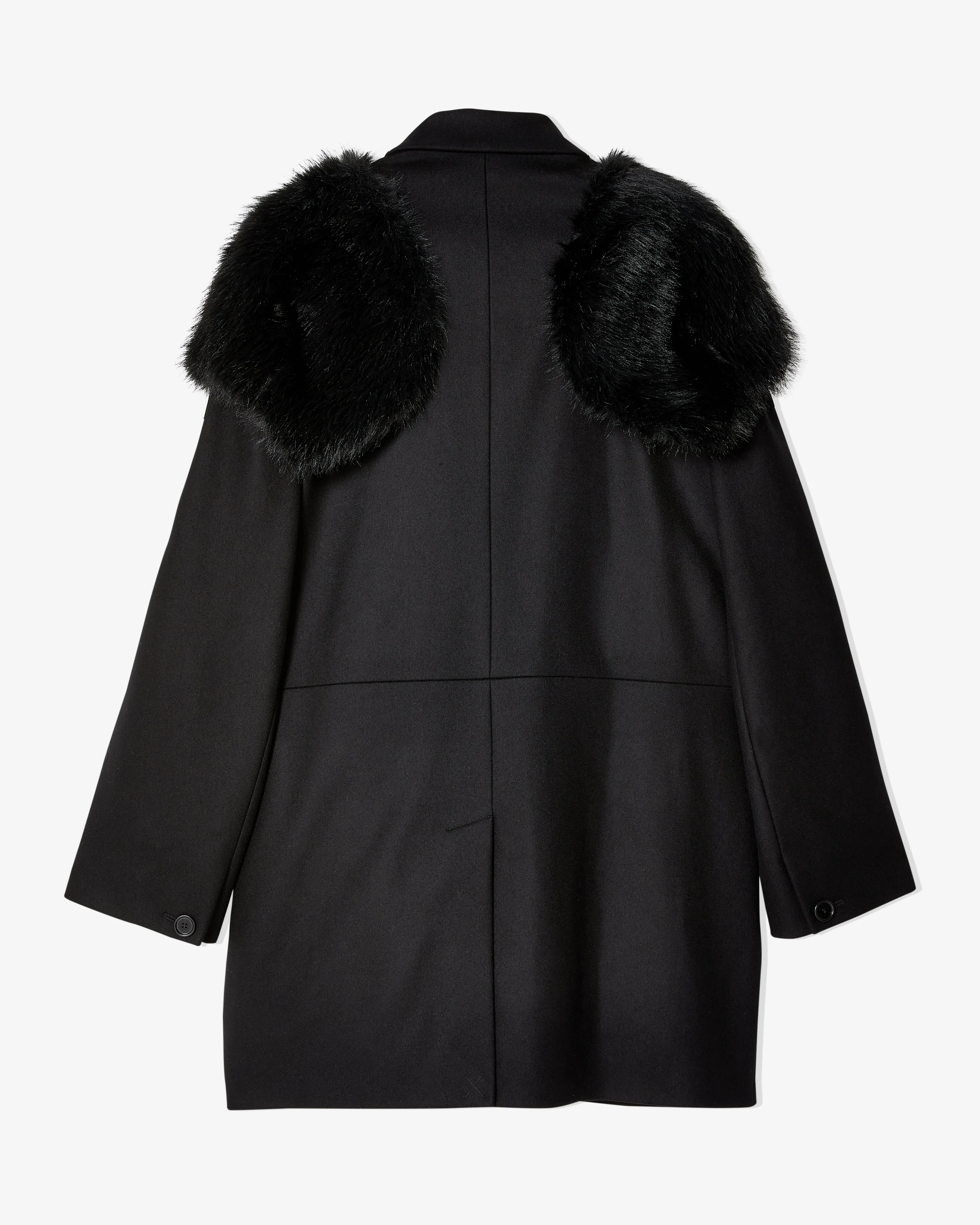 Simone Rocha - Men's Boxy Faux Fur Shoulder Coat - (Black)