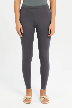 Women Charcoal Elastic Leggings