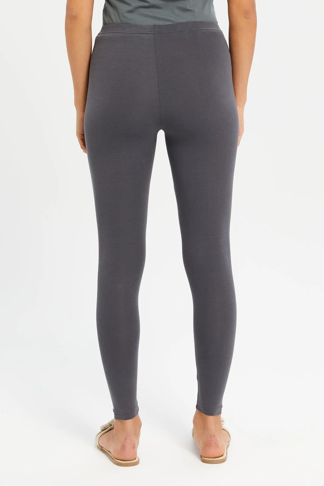 Women Charcoal Elastic Leggings