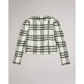 Women Wmj-Iissla-Cropped Jacket With Exaggerated Shoulder - White